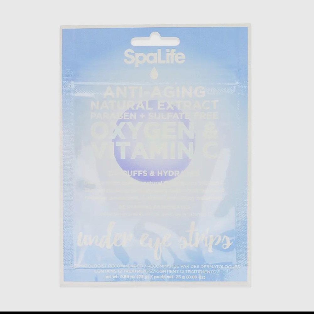 SpaLife Under Eye Strips oxygenated for deep, puffing and hydration 12 ct NEW PC